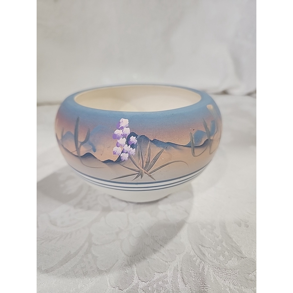 Hand-painted Pottery Bowl By New West Pottery, 3"t X 4.75"w, Excellent Condition